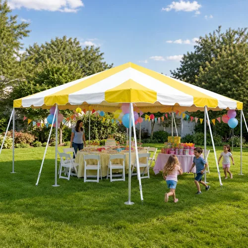Miniatura 12 de Party Tents Direct Carpa para Fiesta de 20x30 - Marco de Acero - Gazebo al Aire Libre, Pabellón, Sombrilla para Sol, Refugio para Acampada - Verde