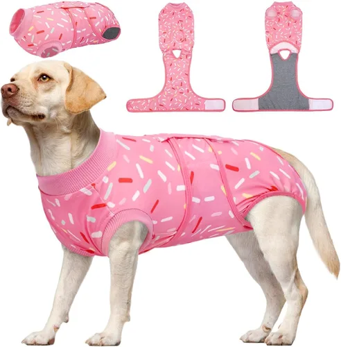 Miniatura 35 de Kuoser Traje de cirugía para perro, cómodo traje de recuperación para perros hembras para cirugía, mameluco protector posoperatorio, alternativa