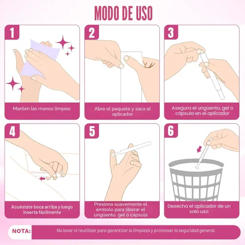 Miniatura 6 de Paquete de 100 aplicadores de supositorios vaginales desechables para mujeres, se adapta a la mayoría de lubricantes, cremas, geles, píldoras