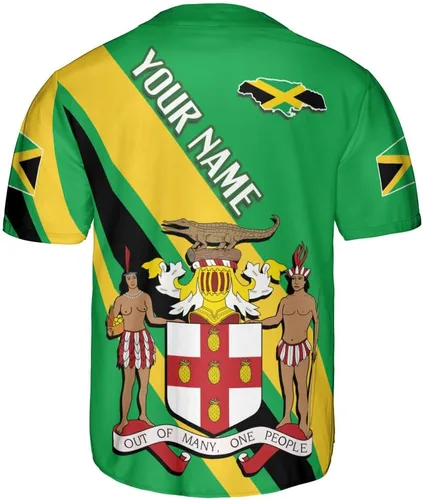 Miniatura 3 de Camiseta de béisbol de Jamaica con nombre personalizado, camiseta jamaicana personalizada, uniforme de orgullo de Jamaica, unisex, S-5XL