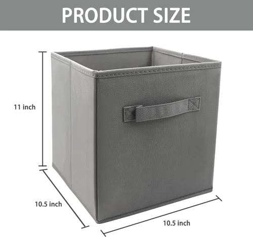 Miniatura 2 de EBIGIC Contenedores de almacenamiento negros de 9.0 x 7.5 x 7.5 pulgadas, tamaño pequeño Fabirc plegable, organizador de juguetes para armario, paño