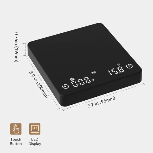 Miniatura 4 de Mini báscula de café con temporizador, báscula de café expreso recargable, báscula de precisión de 0.00 oz para café expreso y café vertido, báscula