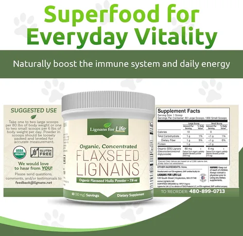 Miniatura 4 de Lignans for Life - Polvo natural de linaza molida a granel - Omega 3 y 6 antioxidantes rellenos de ácidos grasos con alto contenido de fibra - Apoya