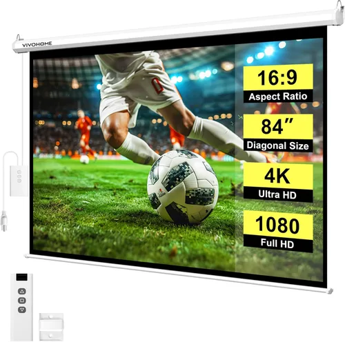 Miniatura 11 de VIVOHOME Pantalla de proyector motorizada con control remoto, pantalla de proyección eléctrica automática de 16:9 de 100 pulgadas, pantalla