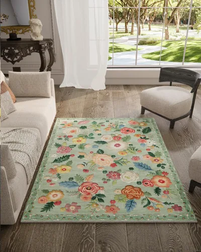 Miniatura 46 de Alfombra de pasillo lavable antideslizante: alfombra de cocina de 2 x 6 pies, resistente a las manchas, con parte trasera de goma, alfombra suave