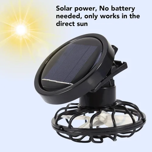Miniatura 3 de YOUTHINK Ventilador solar portátil, mini clip eléctrico para camping, ventilador de ahorro de energía para picnic, pesca, parque, viajes
