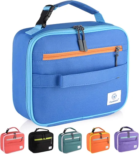 Miniatura 18 de Genteen Paquete de 2 bolsas de almuerzo suaves aisladas con doble cremallera, resistente, congelable y reutilizable para niños, hombres