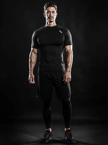 Miniatura 2 de DRSKIN 4 o 3, 1 paquete de camisa de compresión para hombre, camiseta de manga corta, camiseta deportiva de capa base, para entrenamiento, correr