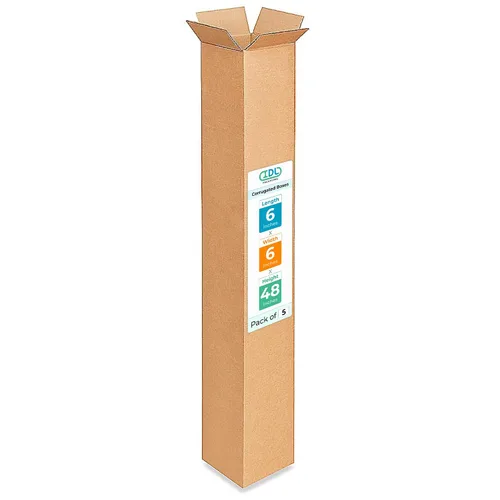 Miniatura 167 de IDL Packaging Paquete de 5 cajas de envío altas de 8 x 8 x 48 pulgadas, extra resistentes de 200 libras frente a caja regular, cajas de mudanza