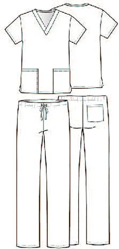Miniatura 9 de Vital Threads Conjunto de exfoliantes para hombres y mujeres con cuello en V y pantalón con cordón VT526C