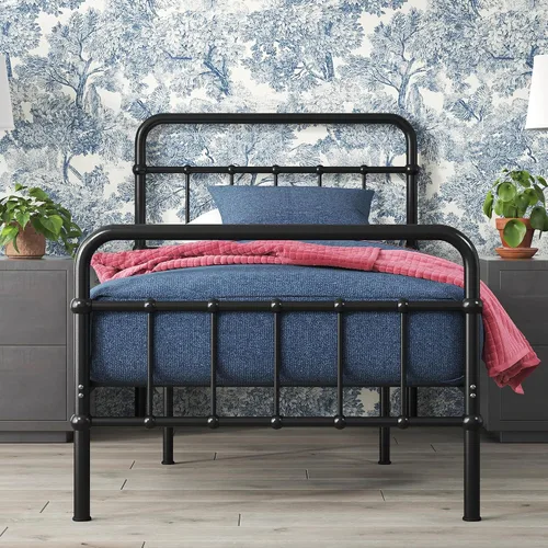 Miniatura 13 de Zinus Leonardo - Marco de cama de plataforma de metal, cabecero y estribo estilo victoriano, base de cama resistente, amplio espacio debajo