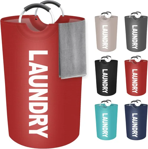Miniatura 12 de StorageRight Cesta Grande de Ropa Sucia de 90L, Cesto de Ropa Sucia, Cesto de Ropa Sucia para Lavandería, Plegable, Cestas de Ropa Impermeables