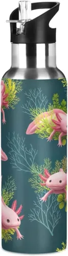 Axolotls Stainless Steel Water Bottle 32 Oz Leakproof Water Bottles, BPA-Free Sports Water Bottle