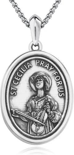 Miniatura 87 de Collar de plata de ley 925 con medalla de San Patrón, colgante de protección católica, amuleto, joyería religiosa para hombres y mujeres
