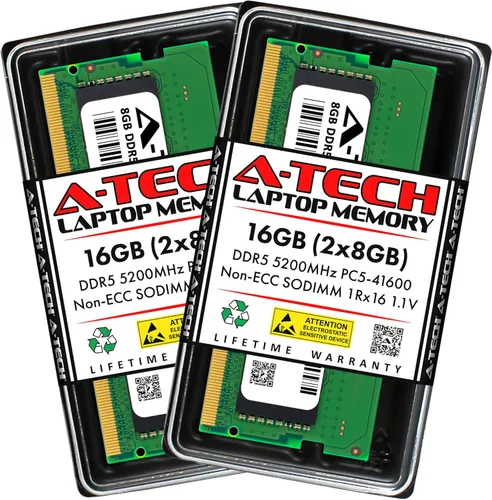 Miniatura 19 de A-Tech Kit de 16 GB (2 x 8 GB) DDR5 5600 MHz PC5-44800 CL46 SODIMM 1.1V sin ECC sin búfer SO-DIMM 262-Pin Computadora portátil Módulos