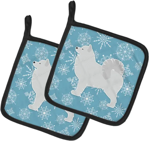 Miniatura 306 de Caroline's Treasures BB3567PTHD - Juego de soportes para ollas de cocina resistentes al calor, almohadillas calientes para cocinar, hornear, Copo