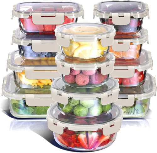 Miniatura 11 de Nestlé 24 piezas (12 contenedores herméticos aptos para congelador, 12 tapas), contenedores de almacenamiento para despensa y cocina, contenedores