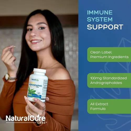 Miniatura 4 de Natural Cure Labs Extracto premium de Andrographis Paniculata 1,200 mg - 100 mg de andrografólidos estandarizados - Cápsulas veganas de apoyo