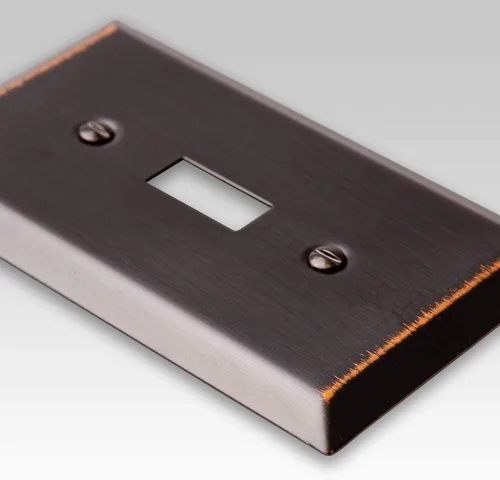 Miniatura 2 de Amerelle Placa de pared, 1 dúplex, acero Bronce envejecido Paquete de 2