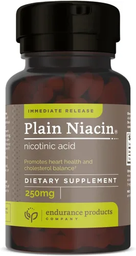 ENDUR Niacina IR (liberación inmediata) Ácido nicotínico 250 mg (100 ct) | Fórmula de liberación inmediata, perfil sin alérgenos, vegano y sin