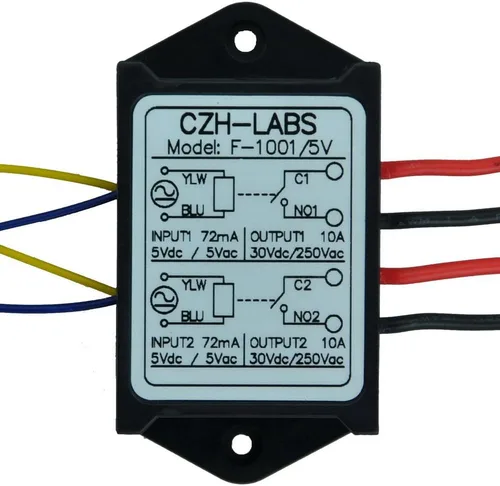 Electronics-Salon 1PCS Dual SPST-NO 10Amp Power Relay Module, AC/DC 5V Control Voltaje