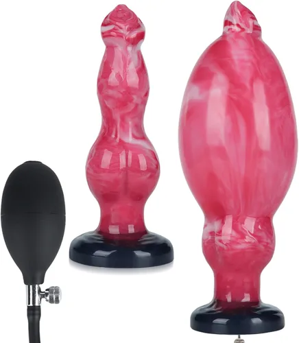 Miniatura 9 de Consolador monstruo con nudo de perro, juguete sexual con ventosa, 8 pulgadas, consolador anal anudado de silicona rosa realista para mujeres