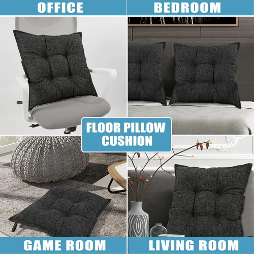 Miniatura 3 de SINSOSSO - Almohadas de suelo grandes de 22 pulgadas, de espuma viscoelástica, cuadradas, antideslizantes, para respaldo de oficina, yoga, asiento