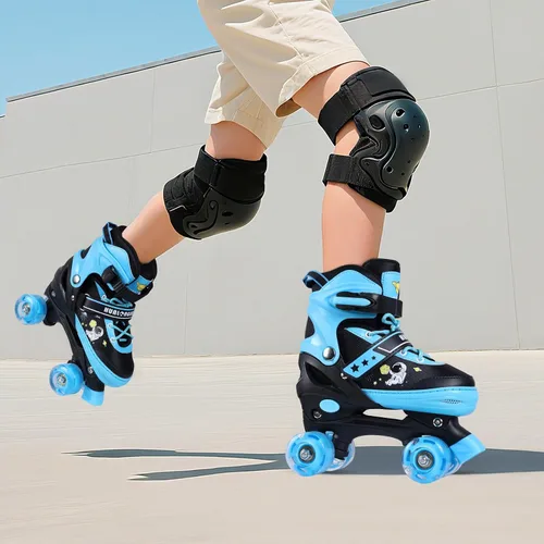 Miniatura 2 de Patines de Ruedas, Patines de Ruedas Ajustables de 4 Tallas para Niños, Ruedas con Luces y Adorables Diseños de Dibujos Animados, Múltiples Capas