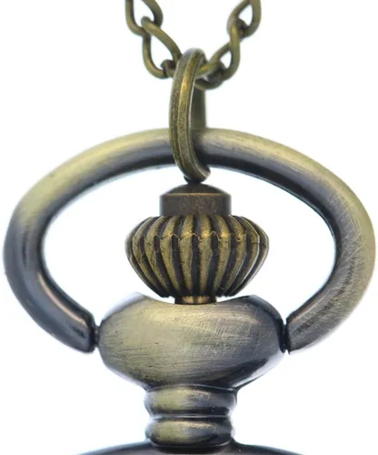 Miniatura 5 de Bronce Vintage Latón Antiguo Cloisonne Esmalte Caso de Bolsillo Reloj Fob Reloj para Hombres Mujeres Cuarzo Elegante Reloj