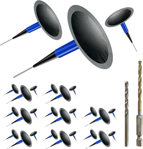Miniatura 7 de Kit de herramienta de reparación de neumáticos Socpuro que incluye 24 piezas de tapones de parche de neumáticos, rueda de pulido de tungsteno