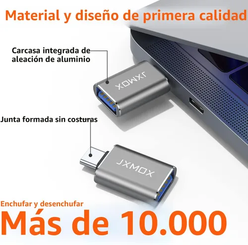 Miniatura 5 de Adaptador USB C a USB [paquete de 2], adaptador OTG Thunderbolt 3 a USB 3.0 compatible con MacBook Pro, Chromebook, Pixelbook, Microsoft Surface Go