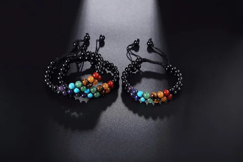 Miniatura 4 de QINJIEJIE Pulsera de cuentas de chakras para meditación, relajación, ansiedad, pulsera de cristal curativo para mujeres y hombres, Piedra Cristal