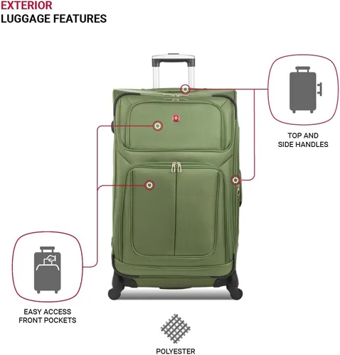 Miniatura 116 de SwissGear - Equipaje suave expandible Sion con ruedas, Negro