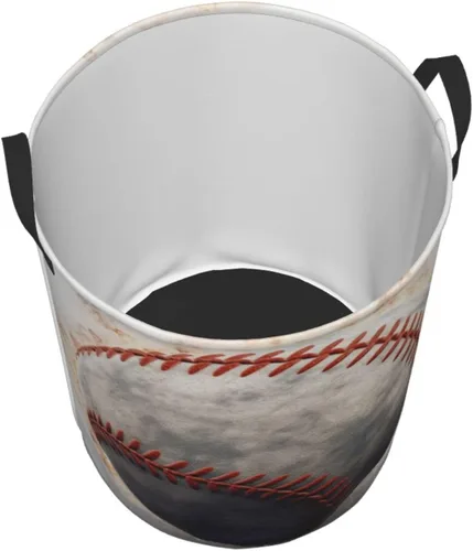 Miniatura 3 de Cesta circular con estampado de béisbol, impermeable, organizador de almacenamiento, cesta de lavandería con asas para ropa, juguetes, tamaño mediano