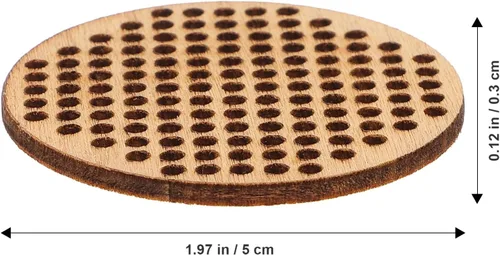 Miniatura 8 de Amosfun 20 etiquetas redondas de punto de cruz de madera de 1.96 pulgadas, rebanadas colgantes redondas en blanco para bricolaje, grabado, pintura