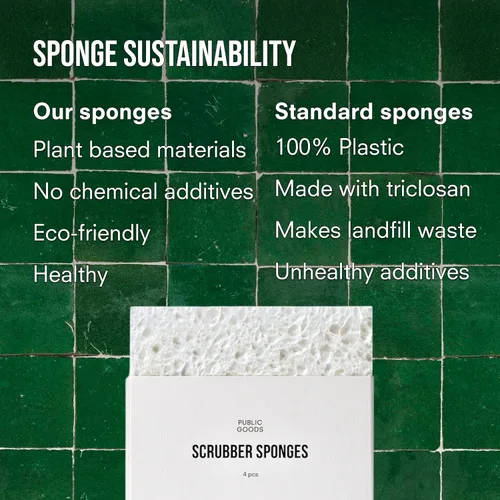 Miniatura 6 de Public Goods Esponja para fregar Esponjas de limpieza y fregado para platos y fregadero de cocina Esponjas naturales a base de plantas Paquete