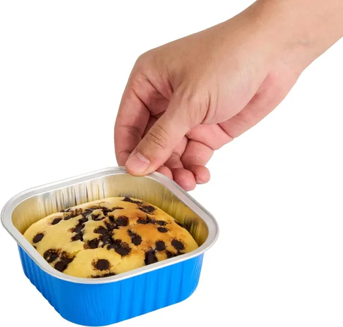 Miniatura 12 de Restaurantware - Moldes desechables, paquete de 100 tazas cuadradas de aluminio para hornear de 10 onzas - Las tapas se venden por separado, listas