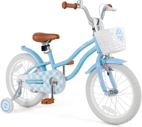 Miniatura 20 de BABY JOY Kids Bike, 12 14 16 18 20 Inch Boys Girls Bike w/Adjustable Seat, Removable Basket, Handbrake & Coaster Brake, Training Wheels or Turquesa