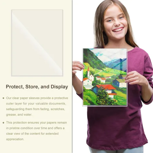 Miniatura 5 de 6 protectores rígidos de impresión de 8.5 x 11 pulgadas, protectores rígidos transparentes para páginas de papel de plástico, protectores de páginas