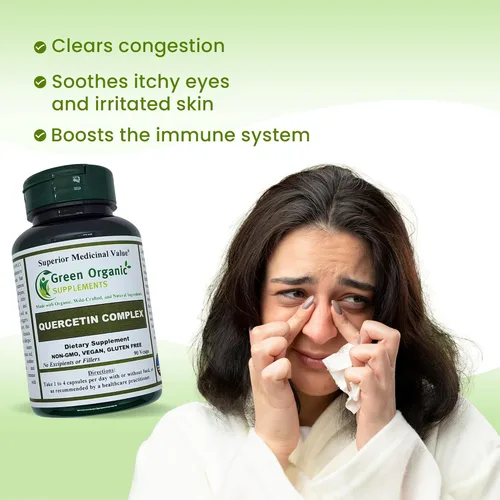 Miniatura 5 de Green Organic Supplements Complejo de quercetina, 90 VCaps, alta absorción, sin OMG, sin gluten Apoya la salud y el sistema inmunológico