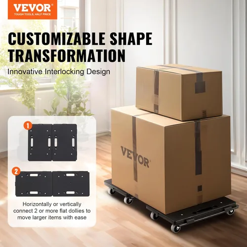 Miniatura 2 de VEVOR Carro para mover muebles, 16 x 11 pulgadas, capacidad de 500 libras, carritos para mover muebles con 4 ruedas, rodillos móviles portátiles