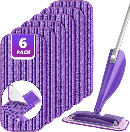 Miniatura 10 de Almohadillas reutilizables para trapeador compatibles con Swiffer Wet Jet, repuestos de almohadillas Wet Jet para trapeador Swiffer, almohadillas
