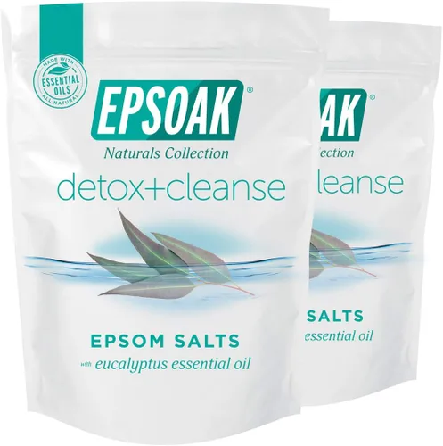 Miniatura 7 de Epsoak Sal de Epsom de 2 libras USP sulfato de magnesio con desintoxicación + aroma de limpieza resellable, bolsa de sal de Epsom fabricada