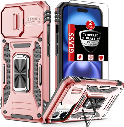 Miniatura 20 de Funda para iPhone 12 Pro Max con 2 protectores de pantalla, cubierta deslizante integrada para cámara para 12Pro Max, funda para teléfono