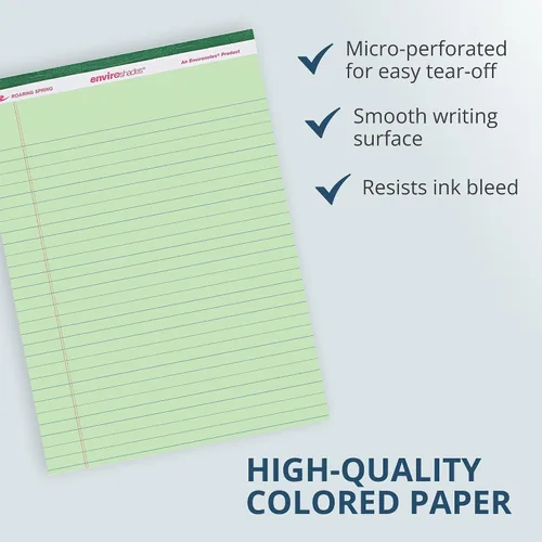 Miniatura 4 de ROARING SPRING Enviroshades - Bloc de notas de colores reciclados, paquete de 3, 40 hojas, 8.5 x 11.75 pulgadas, el paquete incluye 1 de cada