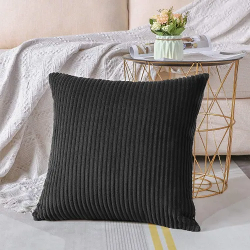 Miniatura 114 de Artscope Fundas de Almohada de Pana a Rayas Acogedoras Súper Suaves Decorativas Cuadradas Fundas de Cojín para Sofá Sillón Dormitorio Decoración
