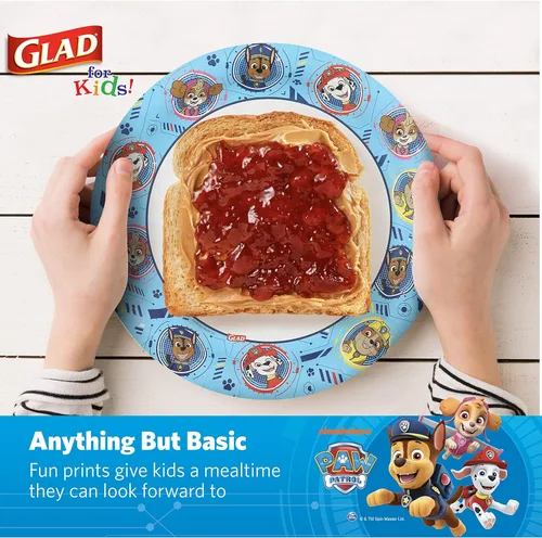 Miniatura 4 de Glad Platos de papel desechables de Paw Patrol para niños, platos infantiles resistentes a prueba de remojo para microondas, para fiestas