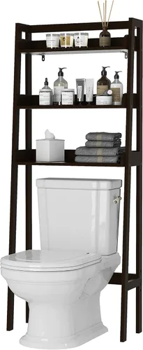 UTEX Almacenamiento sobre el inodoro, estantes de baño de 3 niveles sobre el inodoro, organizador de baño detrás del inodoro (espresso)