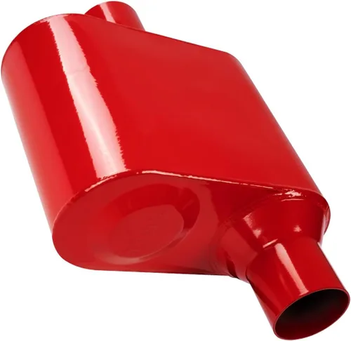 Miniatura 8 de Silenciador de escape universal, silenciador de acero aluminizado con sonido agresivo, silenciador de carreras de rendimiento de 2 cámaras