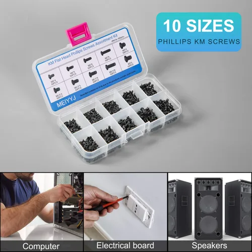 Miniatura 6 de 500 piezas M2 M2.5 M3 - Kit de tornillos de repuesto para computadora portátil portátil M2, M2, M3, surtido de tornillos Phillips de cabeza plana